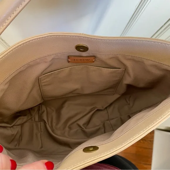 J. Crew Beige and Black Leather Crossbody Purse - Picture 4 of 9